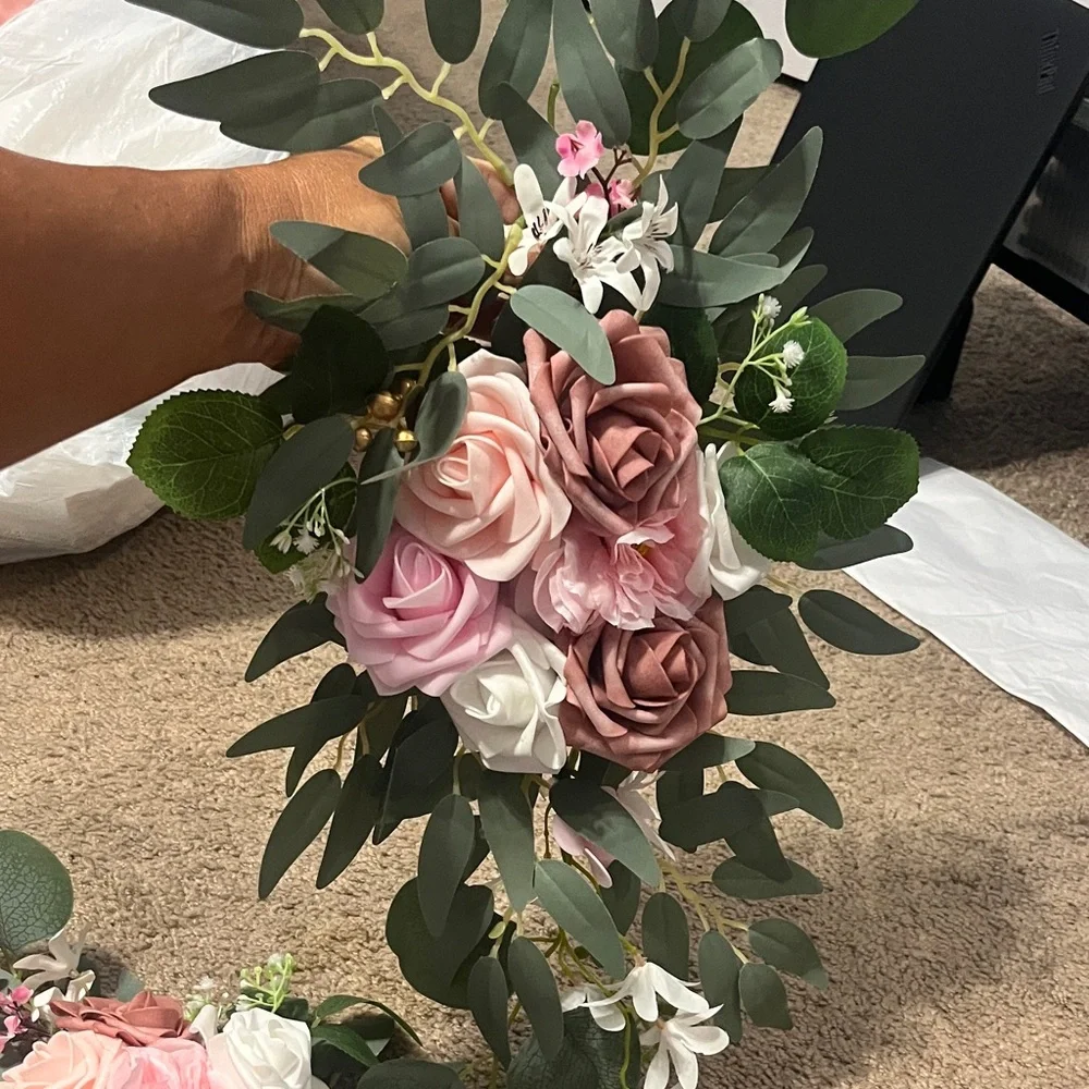 Floral Arrangement with Pink and White Roses